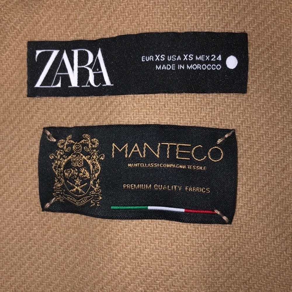 Zara Manteco Coat oversized camel wool  double breasted Size XS - Picture 5 of 11